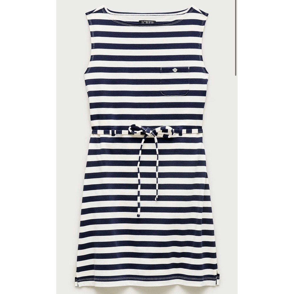 J CREW XS Vintage jersey mini dress in stripe CV656 - Picture 3 of 7